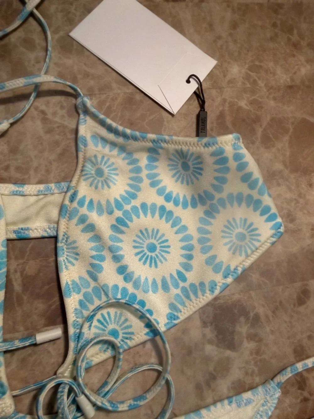 triangl swimwear Blue and White Printed Bikini - Picture 4 of 9